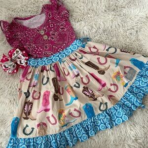 Eleanor Rose Pink and Blue Cowgirl Dress